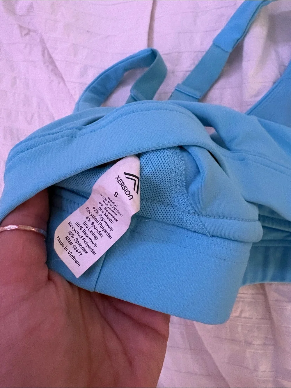 Xersion Light Blue Wireless Sports Bralette